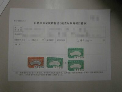 自動車税納付書。自ら二重課税。愚かだ・・・。